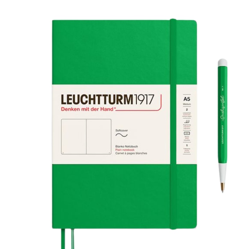 Leuchtturm1917 A5 Medium Softcover Notebook – Plain / Spring Leaf