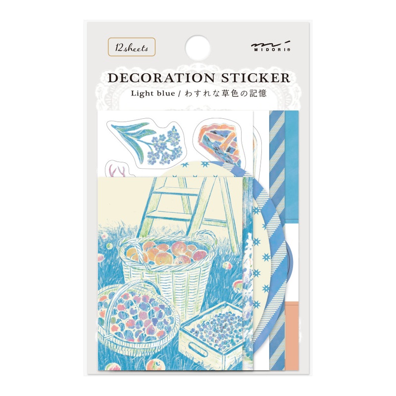 Midori Yuka Takamaru Decoration Stickers – Light Blue