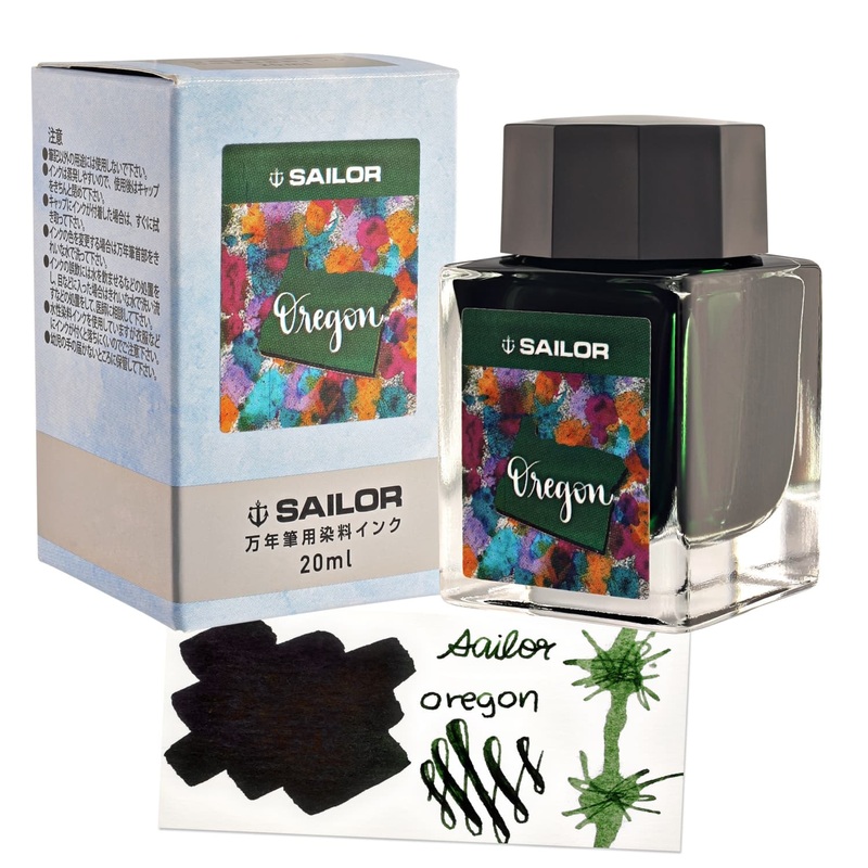 Sailor USA State Bottled Ink in Oregon (Green) – 20mL