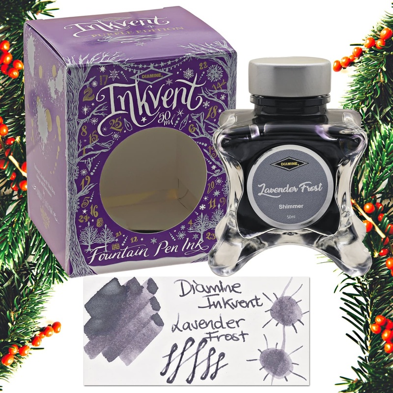 Diamine Inkvent Purple Edition Shimmer Bottled Ink in Lavender Frost – 50 mL