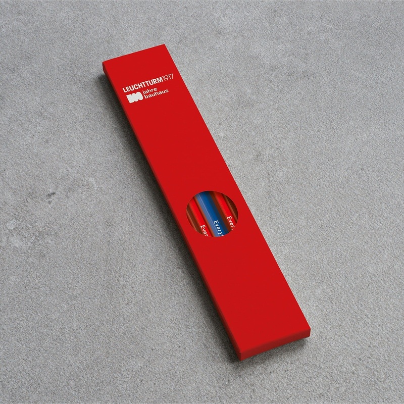 Leuchtturm1917 Bauhaus 100 Pencil Assorted Unit (4xRed, 1xRoyal Blue)