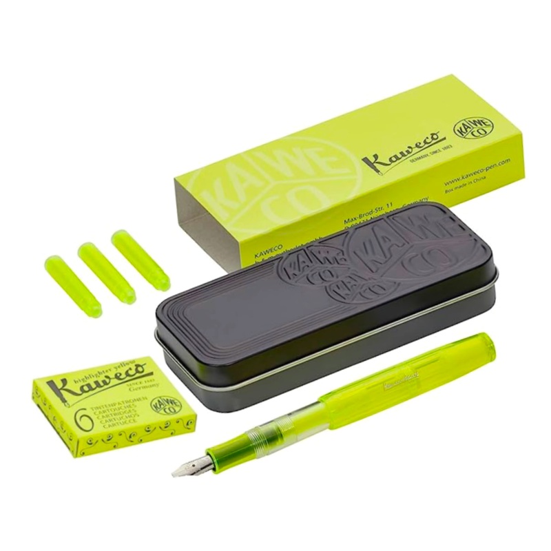 Kaweco Ice Sport Fountain Pen Set – Glow Highlighter Yellow