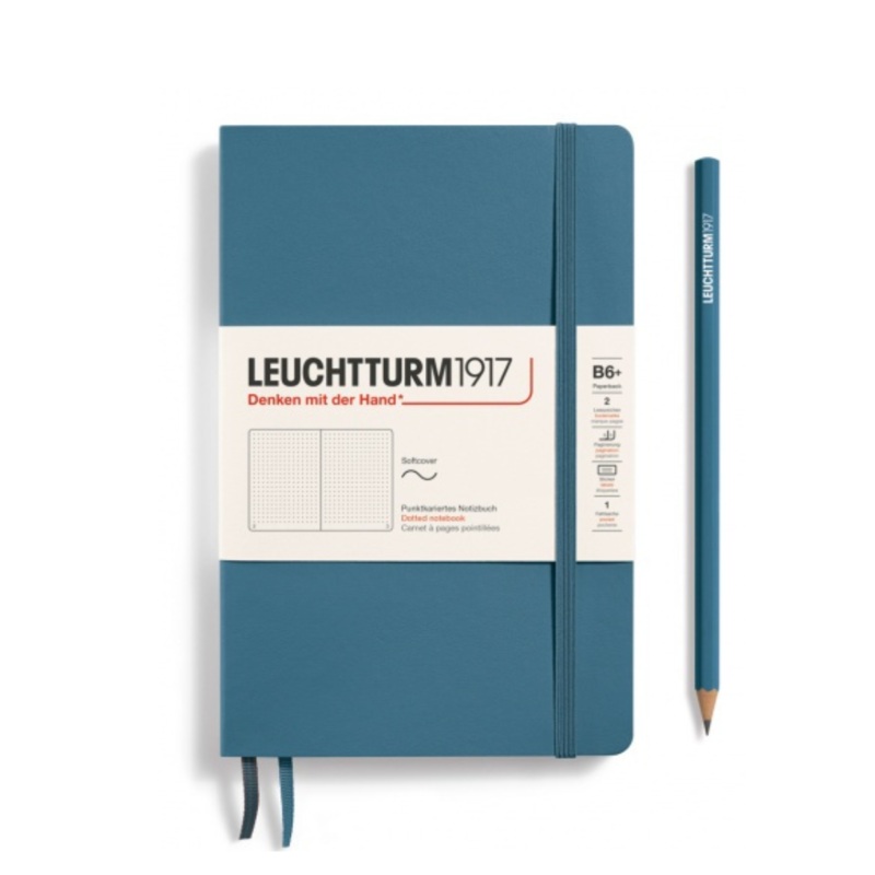 Leuchtturm1917 B6+ Softcover Paperback – Dotted / Stone Blue