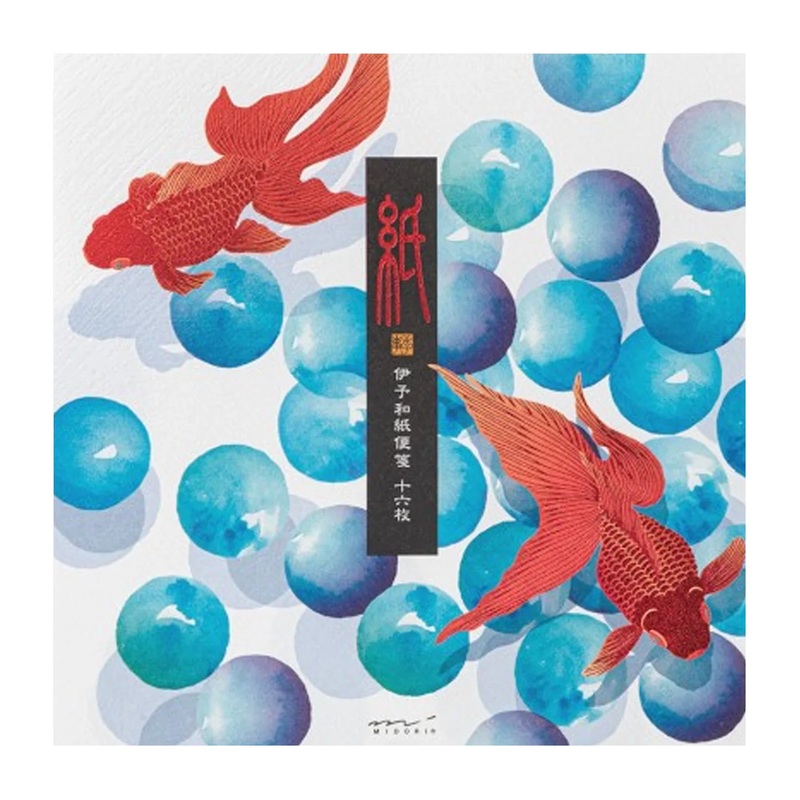 Midori Letterpad – Marble and Goldfish (Foil Stampling)