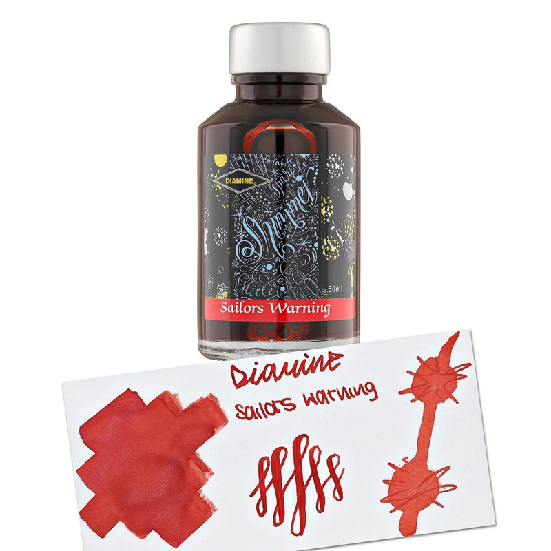 Diamine Shimmer Bottled Ink in Red Sky – 50 mL