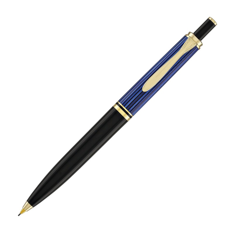 Pelikan Souveran D400 Mechanical Pencil in Black & Blue with Gold Trim – 0.7mm