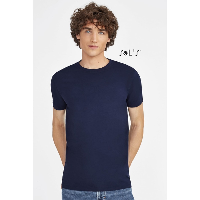 T shirt Men’s round neck Jersey , 95% semi combed ring spun cotton and 5% elastane MILLENIUM