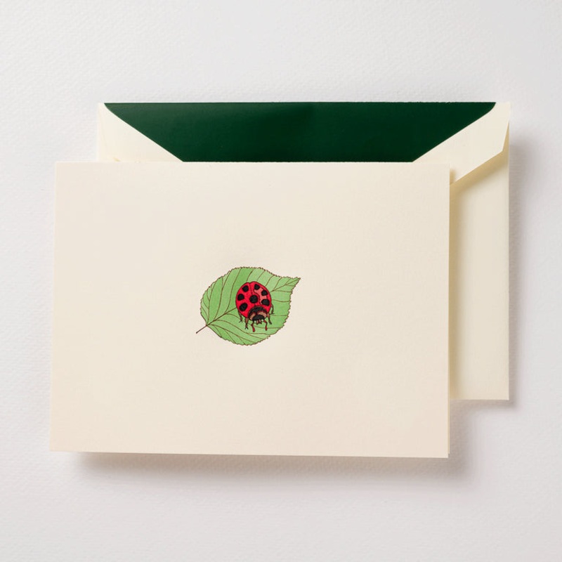 Crane Ladybug on Leaf Note (10 ea)