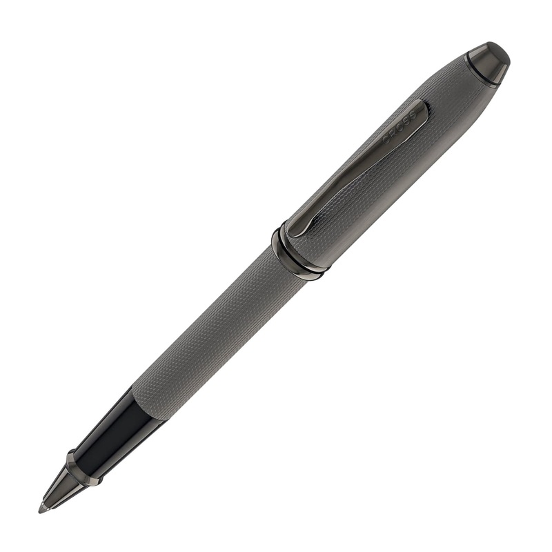 Cross Townsend Rollerball Pen in Polished Slate Gray Engraved Diamond Pattern