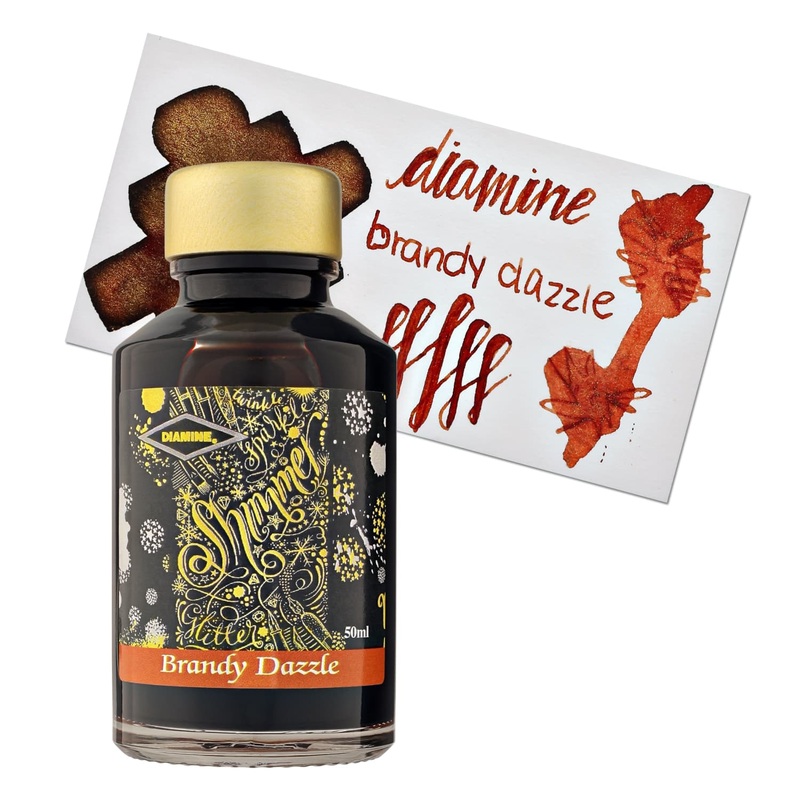 Diamine Shimmer Bottled Ink in Brandy Dazzle Orange – 50 mL