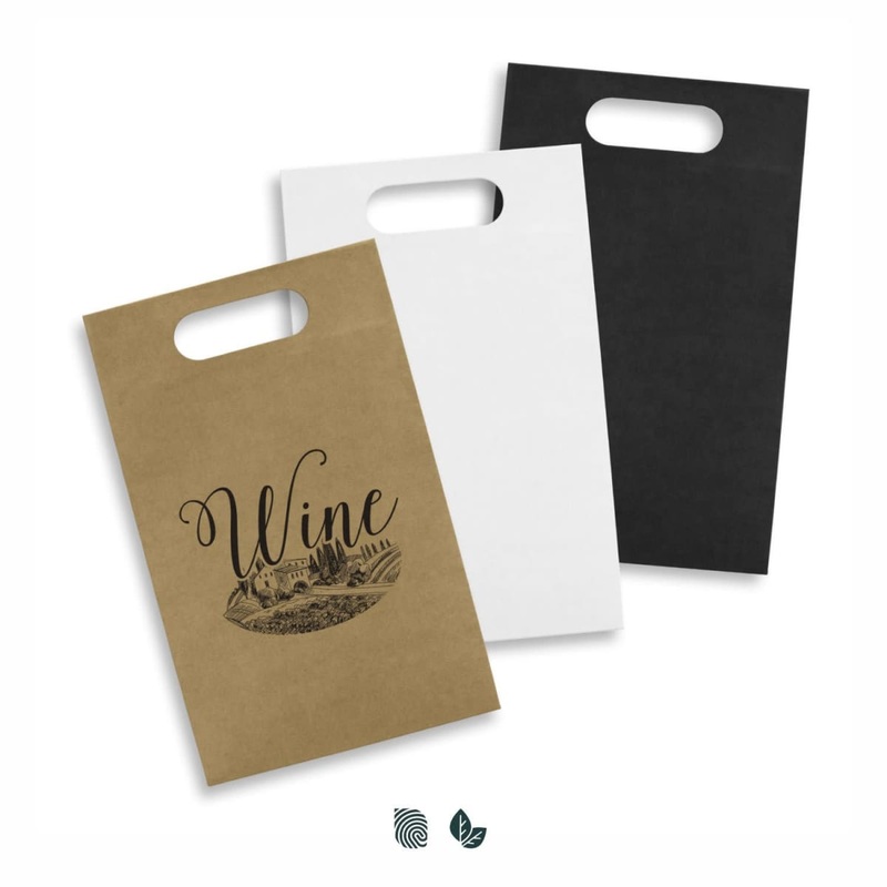 Die Cut Paper Wine Bag|Black|Cream|White
