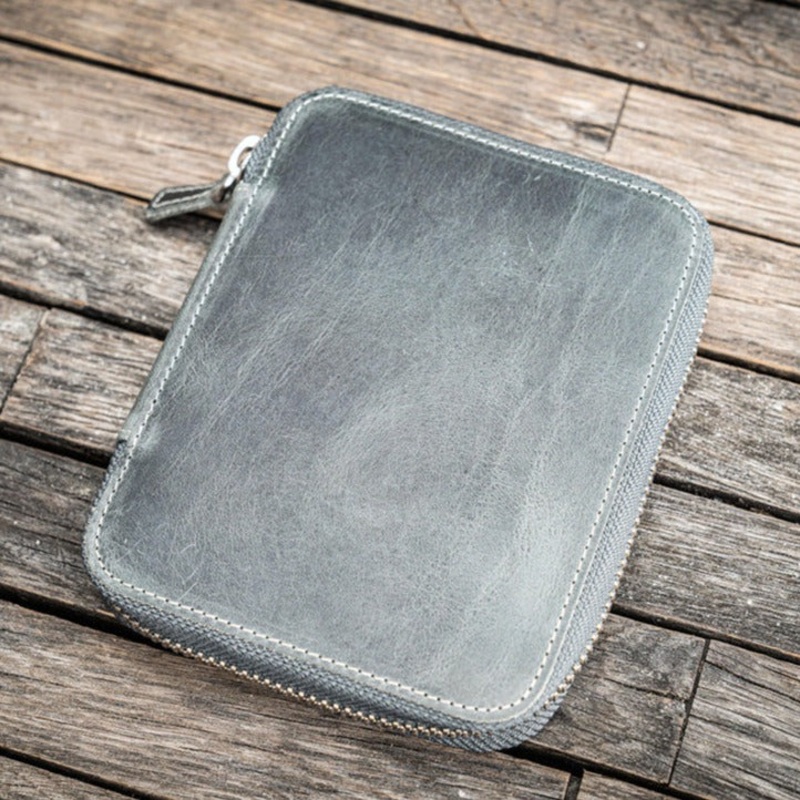 Galen Leather 10 Slot Zippered Pen Case – Crazy Horse Smoky