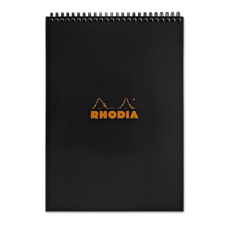 Rhodia Wirebound Lined Paper Pad in Black – 8.25 x 12.5