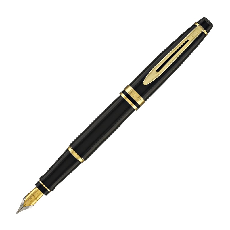Waterman Expert Fountain Pen in Black with Gold Trim