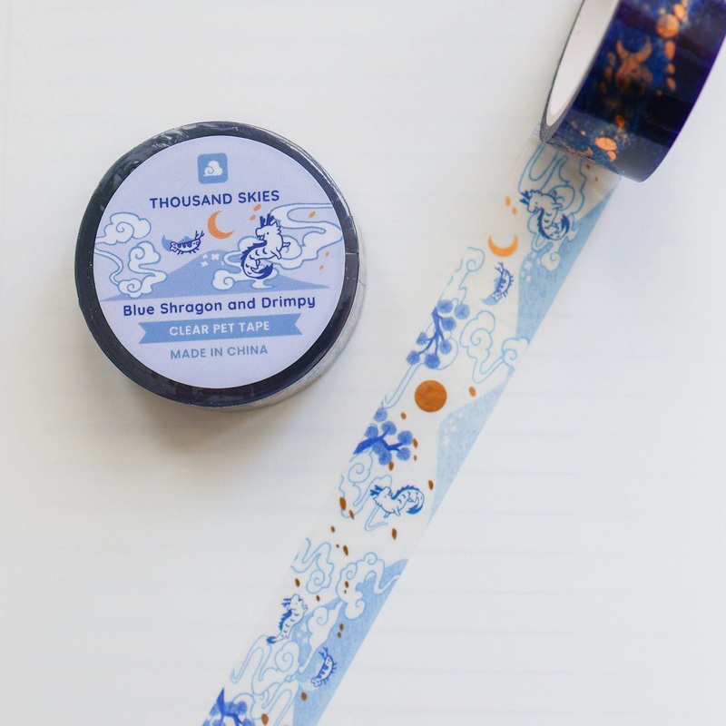 Faire PET Washi Tape – Foil Blue Shragon and Drimpy