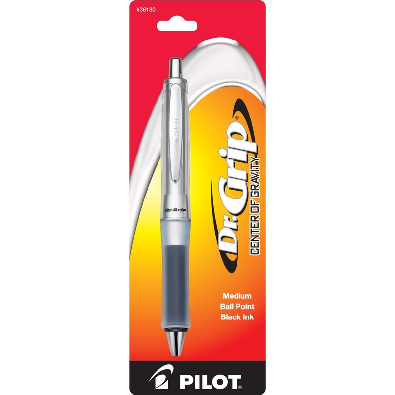 Pilot Dr. Grip Center of Gravity Retractable Ballpoint Pen in Charcoal Gray – Medium Point