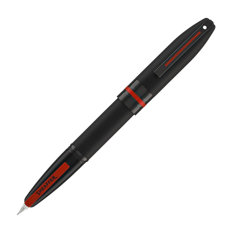 Sheaffer Icon Fountain Pen in Matte Black Lacquer with Red PVD Trim – Medium Point