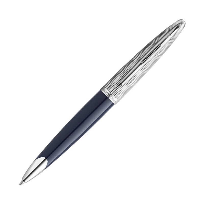 Waterman Carene LEssence du Bleu Ballpoint Pen in Metal & Blue Lacquer