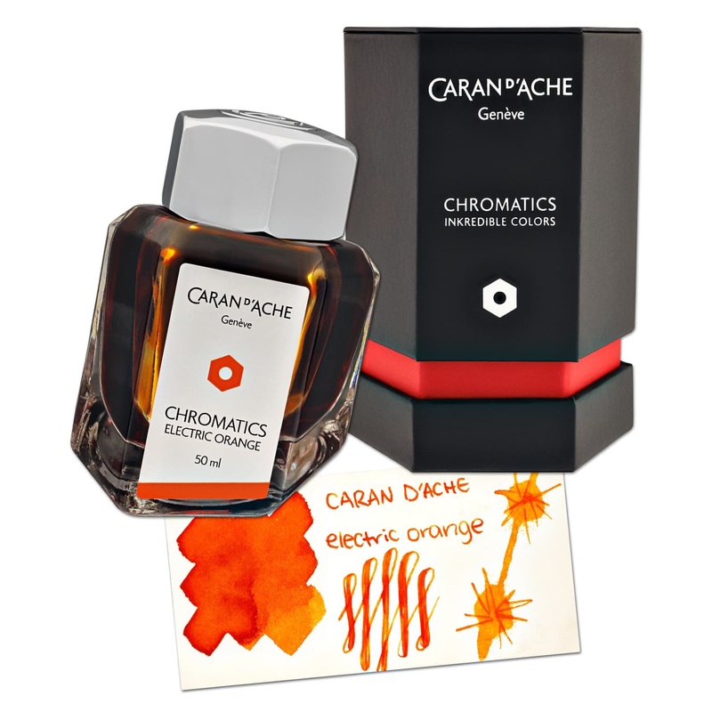 Caran d’Ache Chromatics Bottled Ink in Electric Orange – 50 mL