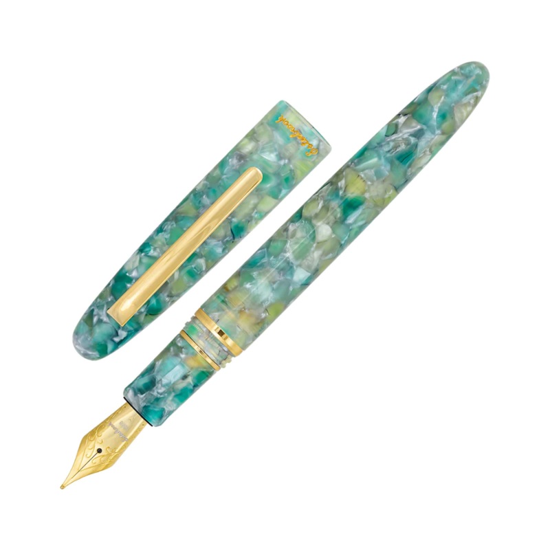 Esterbrook Estie Piston Fountain Pen – Sea Glass with Gold Trim (Button Fill)