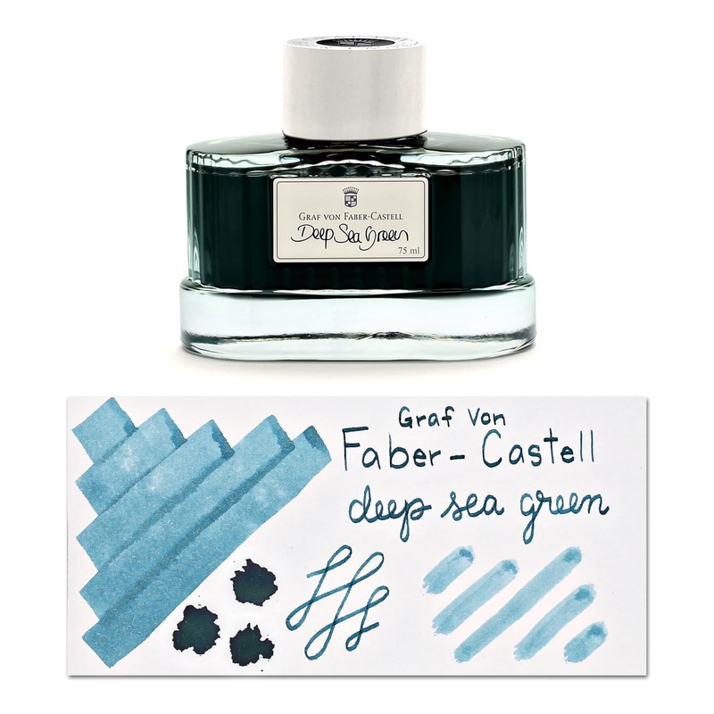 Graf von Faber-Castell Bottled Ink in Deep Sea Green – 75 mL