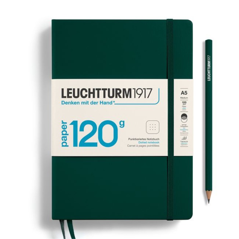 Leuchtturm1917 120G Edition A5 Medium Hardcover Notebook – Dotted / Forest Green