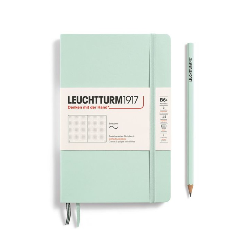 Leuchtturm1917 B6+ Softcover Paperback Notebook – Dotted / Mint Green