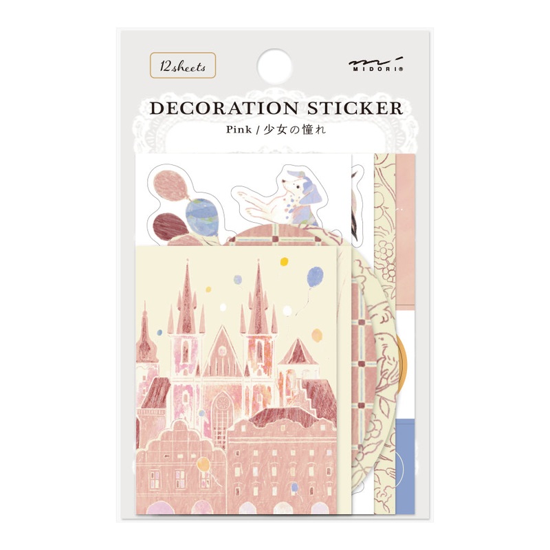 Midori Yuka Takamaru Decoration Stickers – Pink