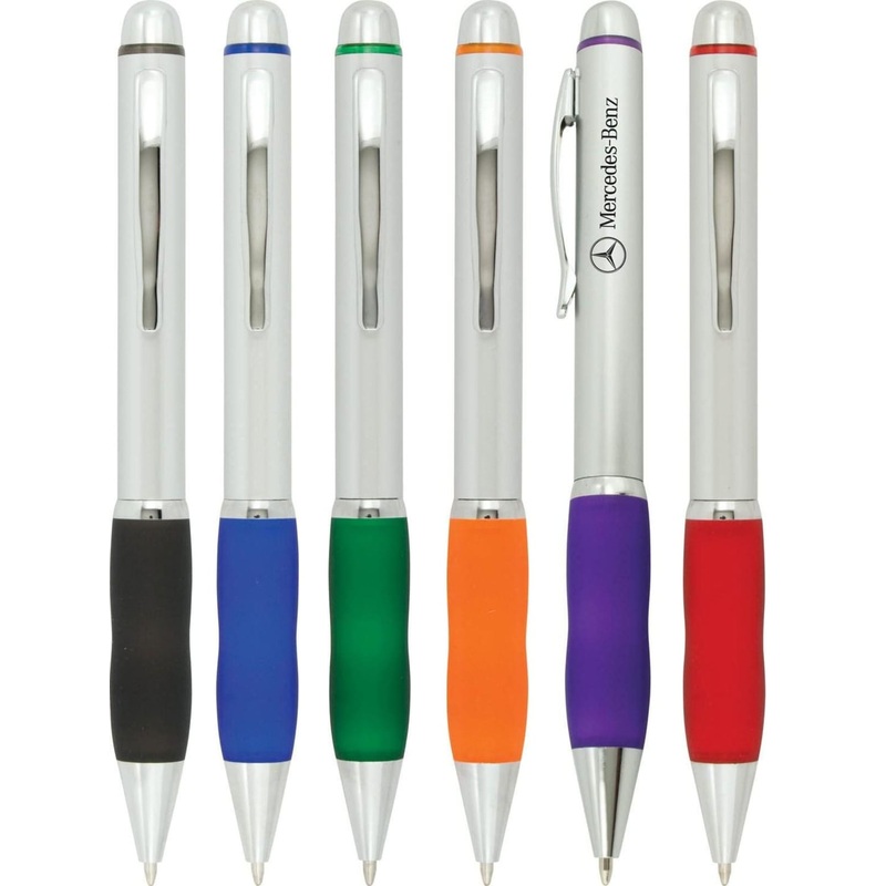 Pen plastic twist action curved body parker style refill Apple