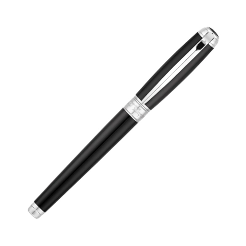 S.T. Dupont Line D Large Fountain Pen – Black Lacquer – Palladium Trim