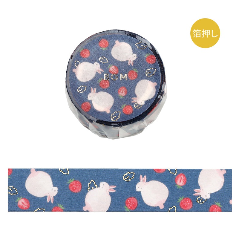 BGM Foil Stamping Masking Tape: Rabbit Country – Strawberry Daifuku