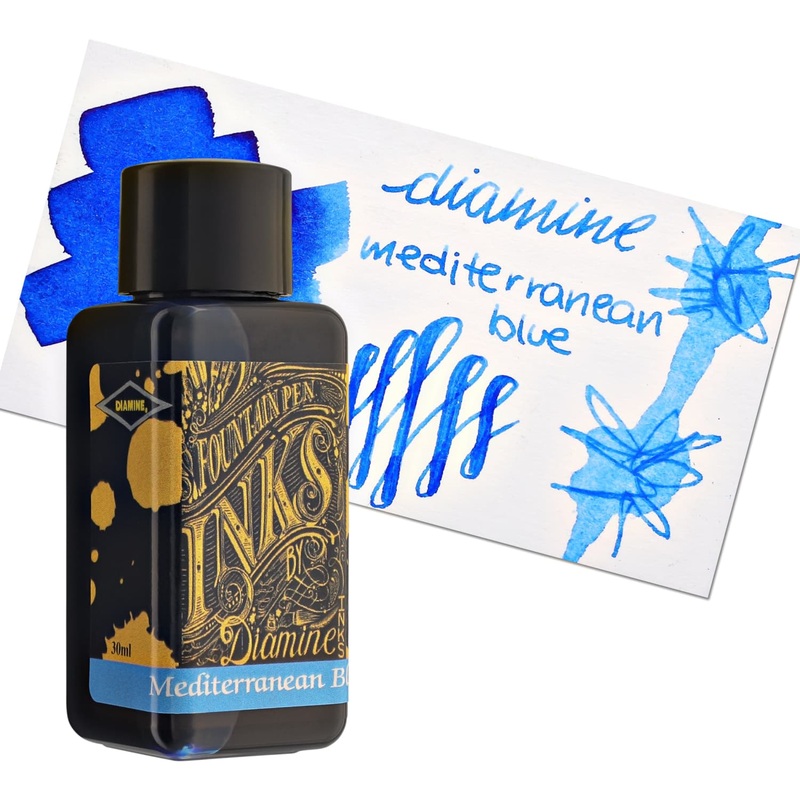 Diamine Bottled Ink and Cartridges in Mediterranean Blue