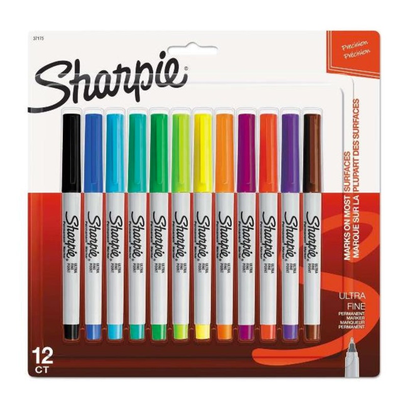Sharpie Ultra Fine Point Permanent Markers Assorted Set of 12