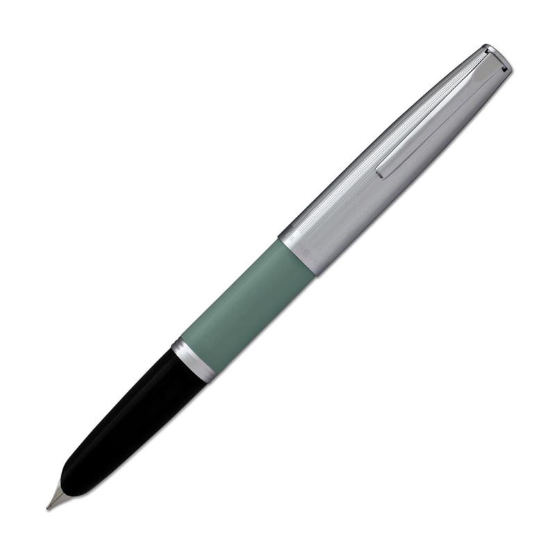Aurora Duo Cart Fountain Pen – Light Green Resin With Chrome Cap, Medium Point