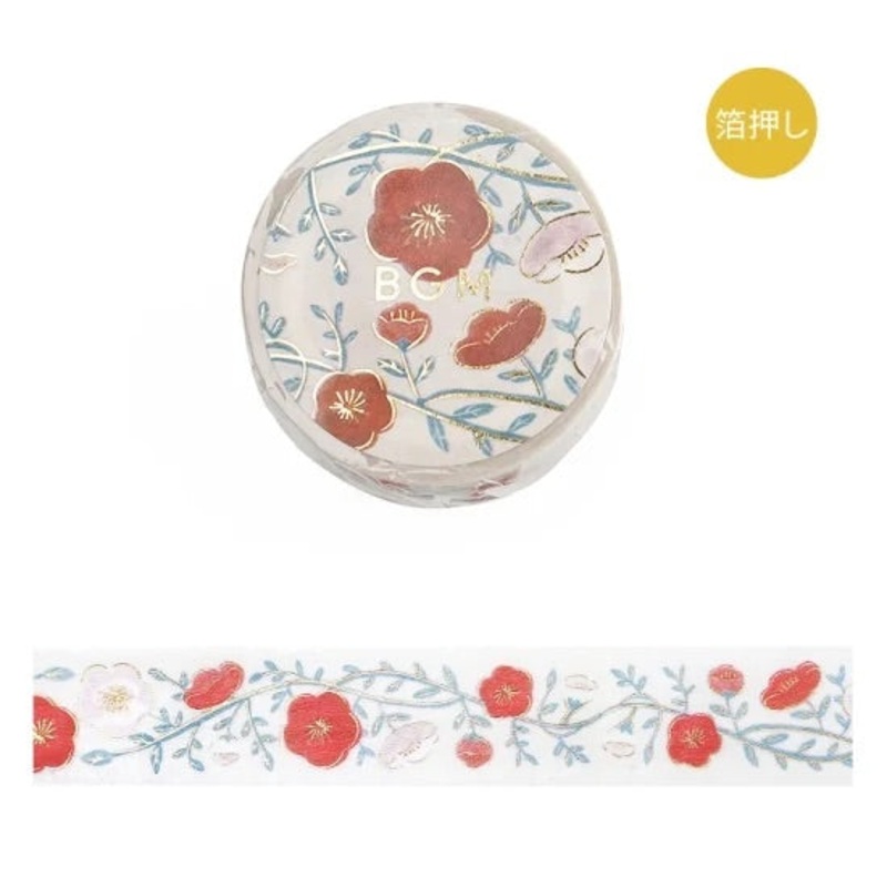 BGM Foil Stamping Masking Tape: Flower Pattern – Plum