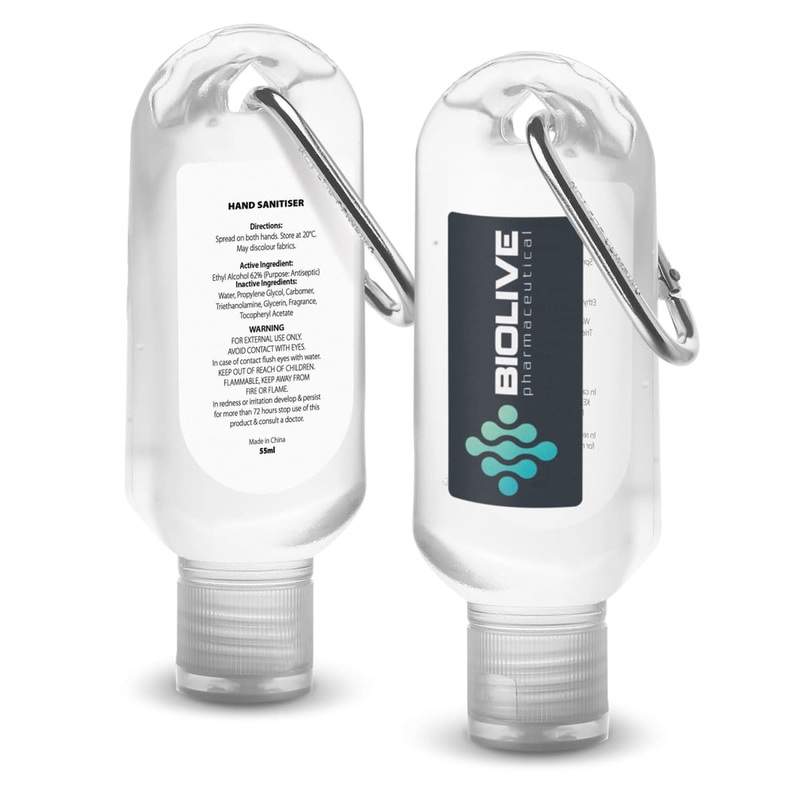 Carabiner Hand Sanitiser 55ml|Clear