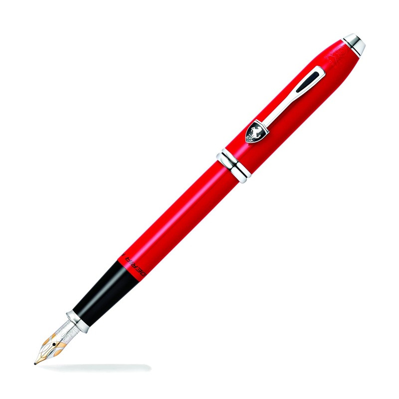 Cross Scuderia Ferrari Townsend Fountain Pen in Glossy Rosso Corsa Red Lacquer – 18K Gold Fine Point