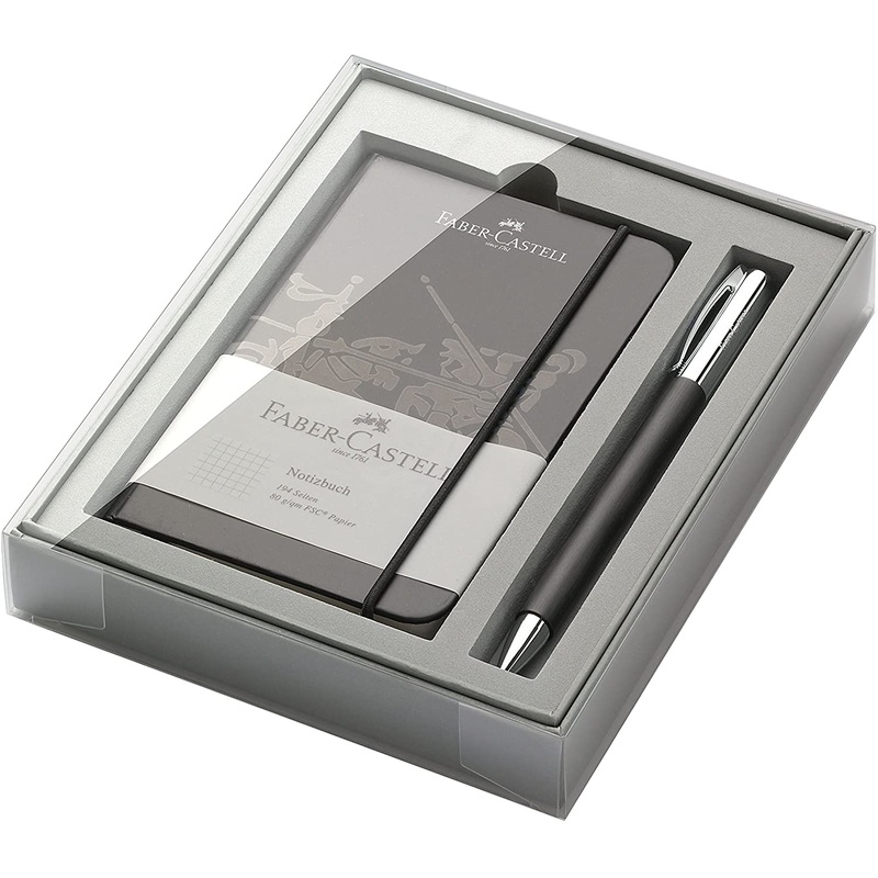 Faber-Castell Ambition Resin Ballpoint Pen Black Promo Set With Notebook