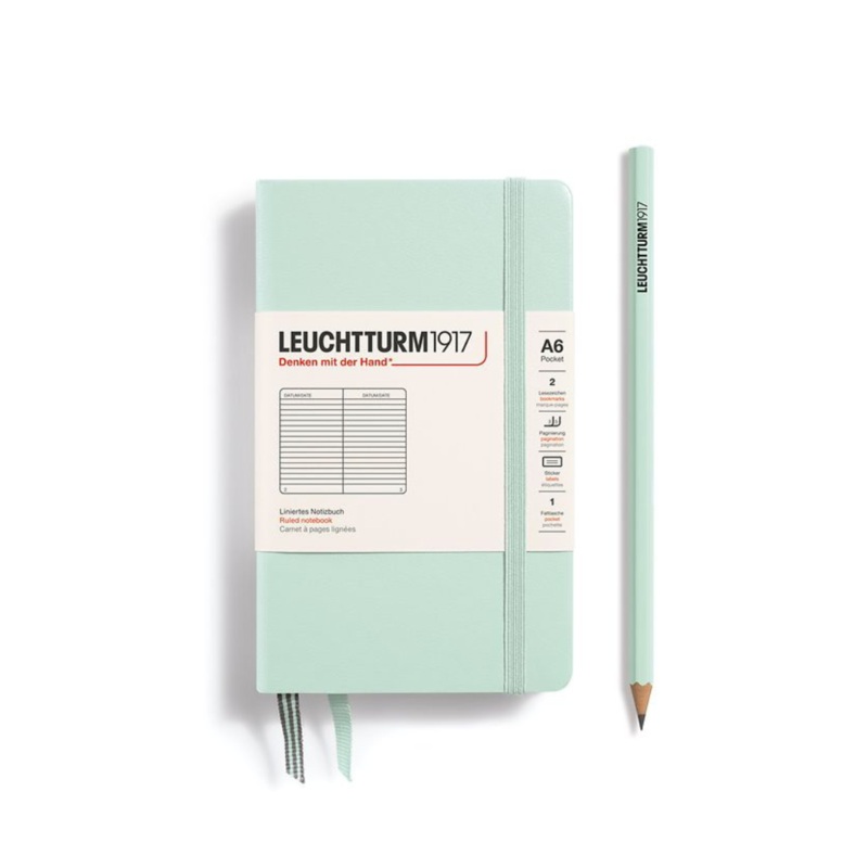 Leuchtturm1917 A6 Pocket Hardcover Notebook – Ruled / Mint Green