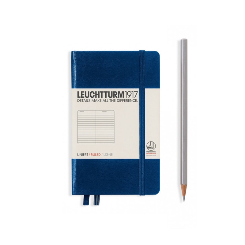 Leuchtturm1917 A6 Pocket Hardcover Notebook – Ruled / Navy