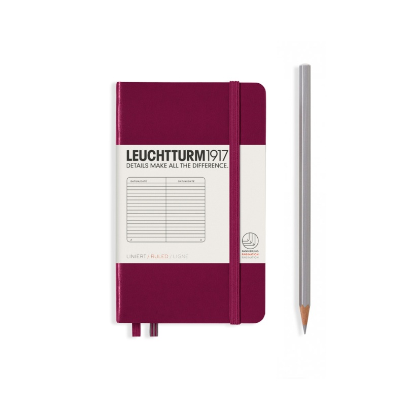 Leuchtturm1917 A6 Pocket Hardcover Notebook – Ruled / Port Red
