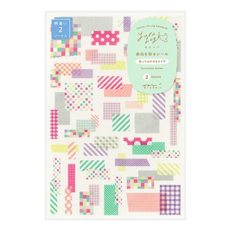 Midori Yuru Log Stickers – Collage Tape (2 sheets)