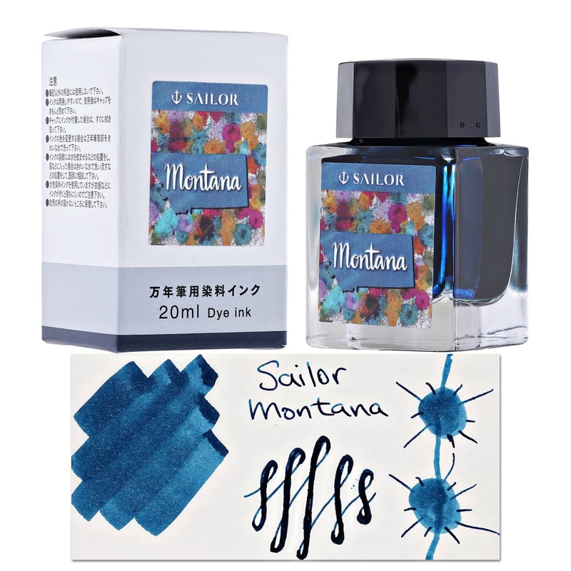 Sailor USA State Bottled Ink in Montana (Blue) – 20 mL