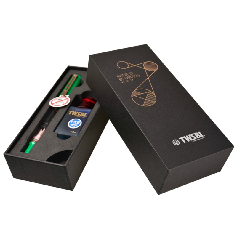 TWSBI ECO-T Fountain Pen Gift Set – Royal Jade Rose Gold with Midnight Ink