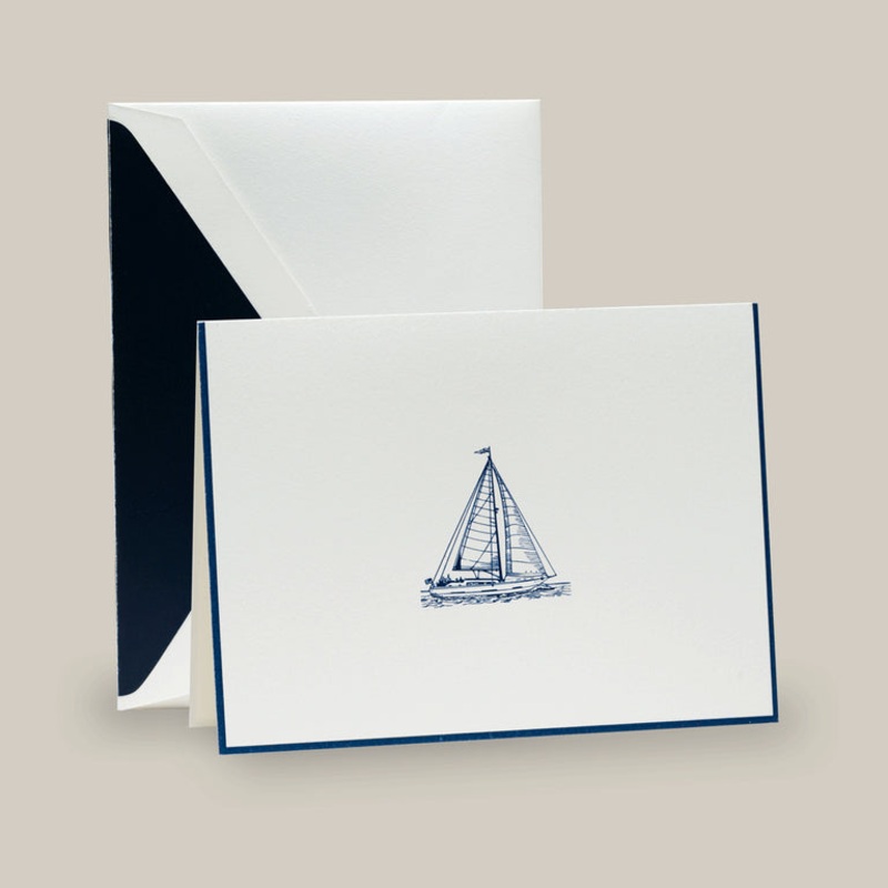Crane Sailboat Note (10ea)
