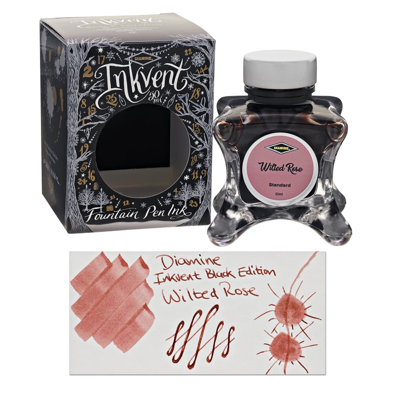 Diamine Inkvent Black Edition Standard Bottled Ink in Wilted Rose – 50 mL