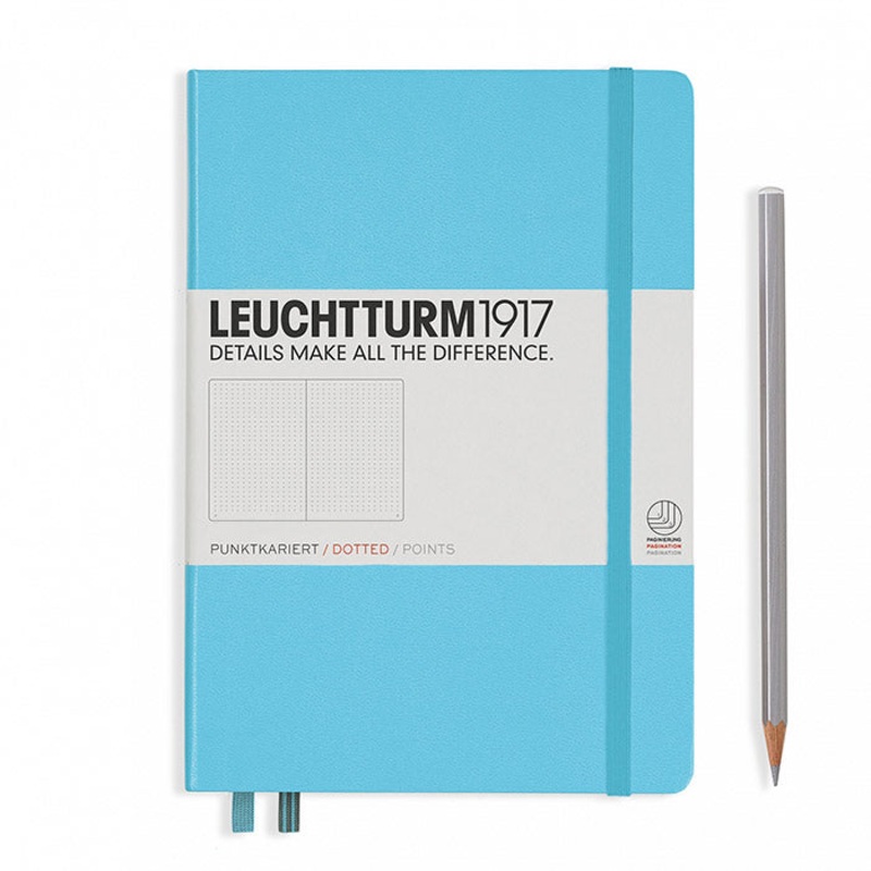 Leuchtturm1917 Hardcover A5 Medium Notebook Ice Blue – Dotted