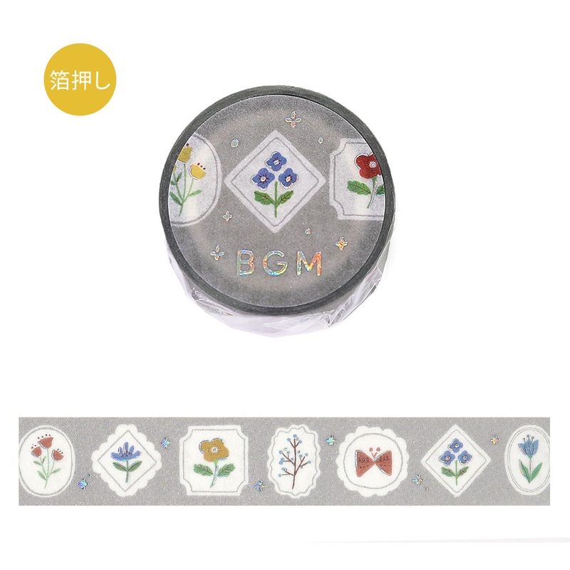 BGM Foil Stamping Masking Tape: Nordic Forest – Flower Frame