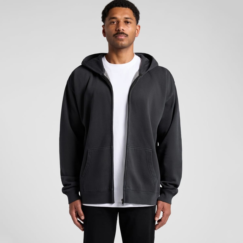 Relax Faded Zip Hood|Faded Black|Faded Grey