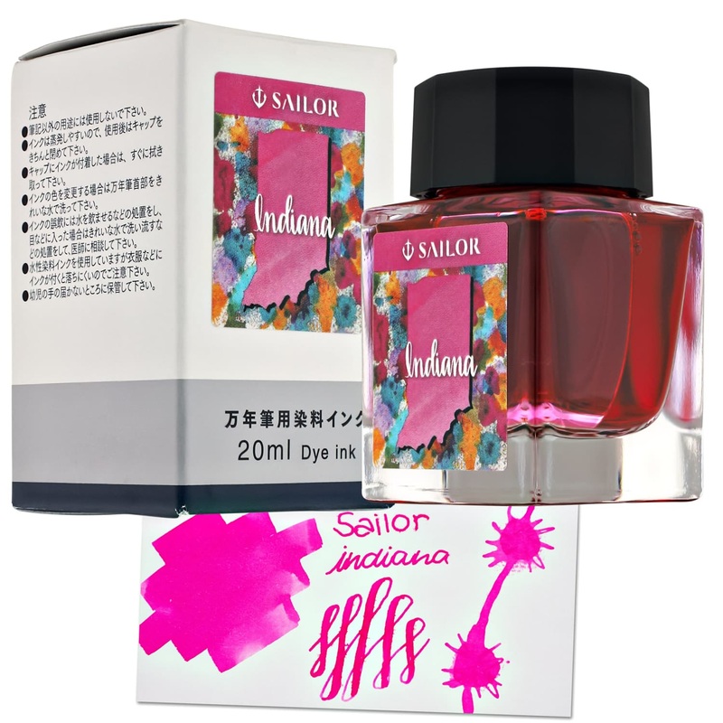 Sailor USA State Bottled Ink in Indiana (Pink) – 20 mL